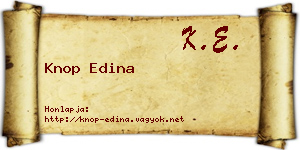 Knop Edina névjegykártya